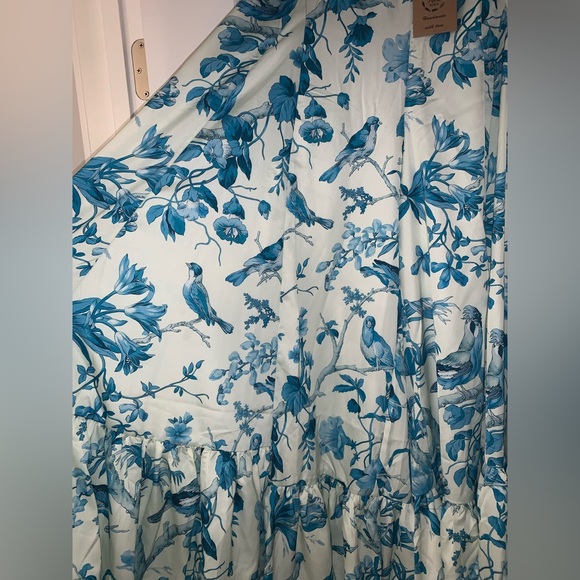 A rare Bird NWT BIRD OF PARADISE CREAM & TURQUOISE PANTS OS - Picture 6 of 15